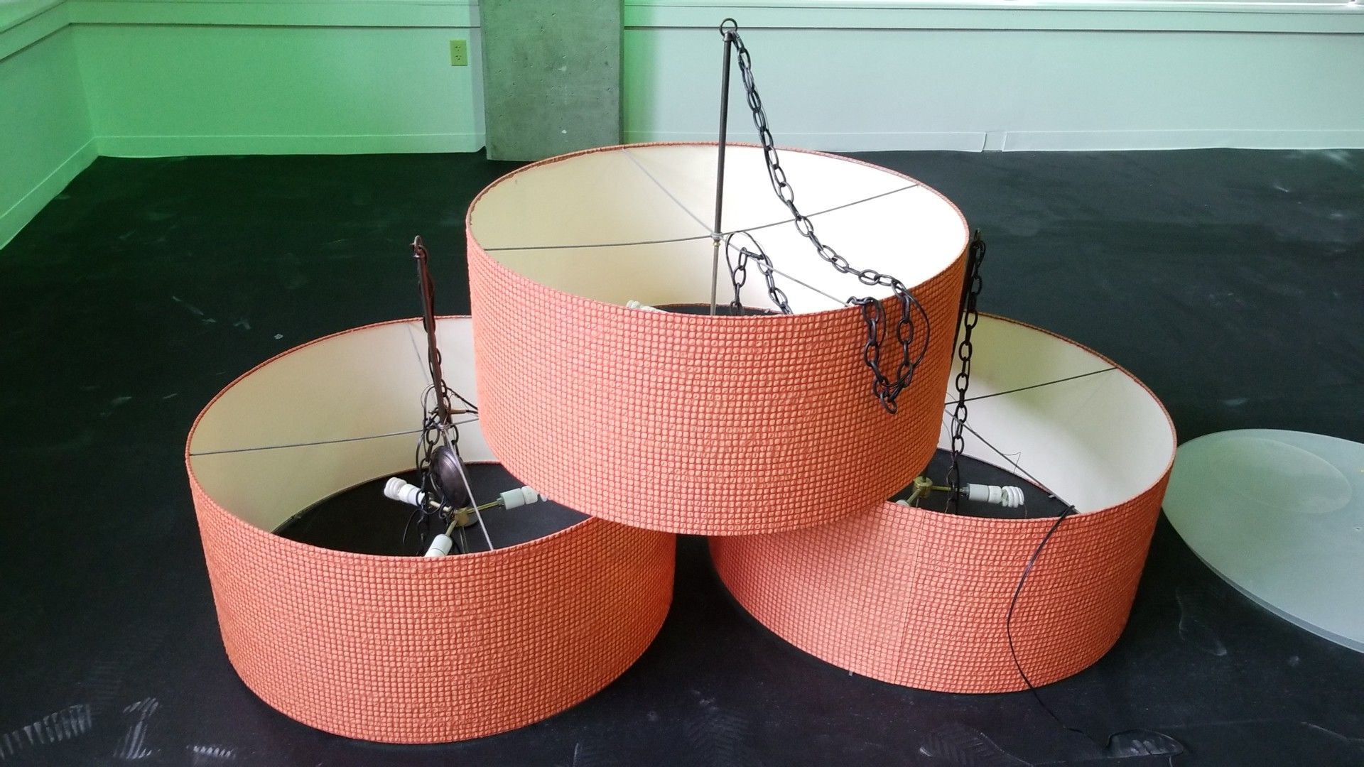 3 large old school style lamp shades