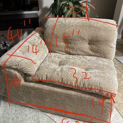 Champagne Velvet Lounge Chair / Sectional Piece – Super Cozy