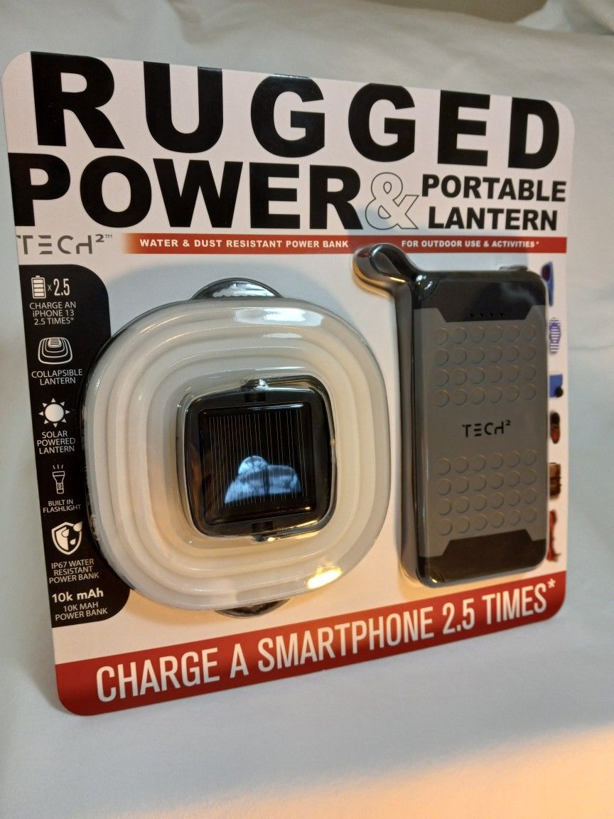 Tech2 Rugged Solar Powered Portable Lantern Flashlight