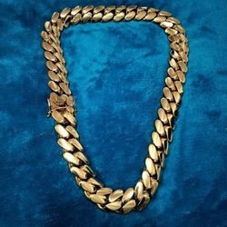 20mm Miami Cuban Link Gold Plated Chain Necklace 18k & 14k Crab Old School Regular Lock