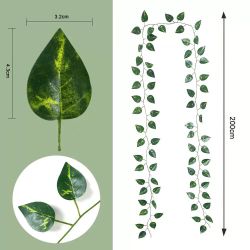 Nearly Natural 7-ft green leaves garlands - set of 24