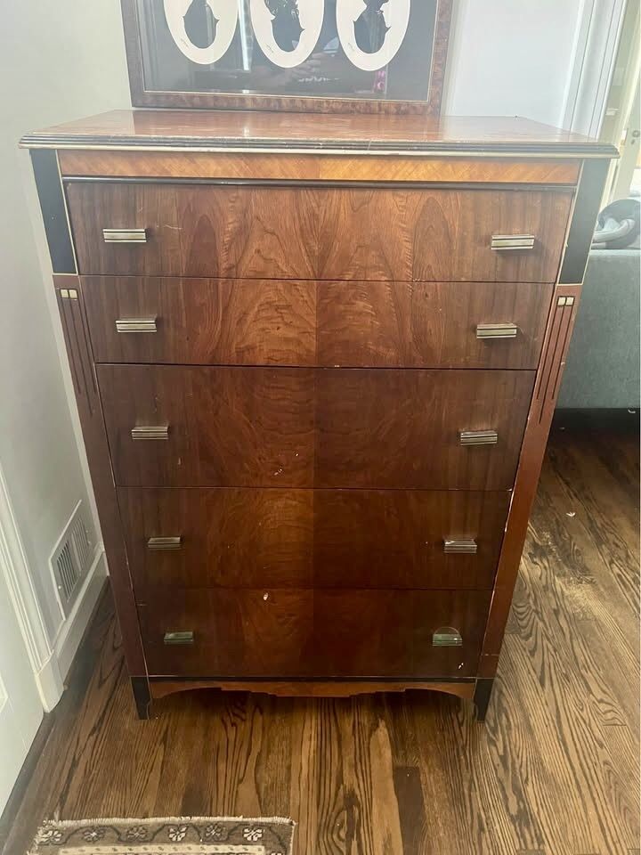 Vintage Art Deco Wood Dresser - Will Deliver