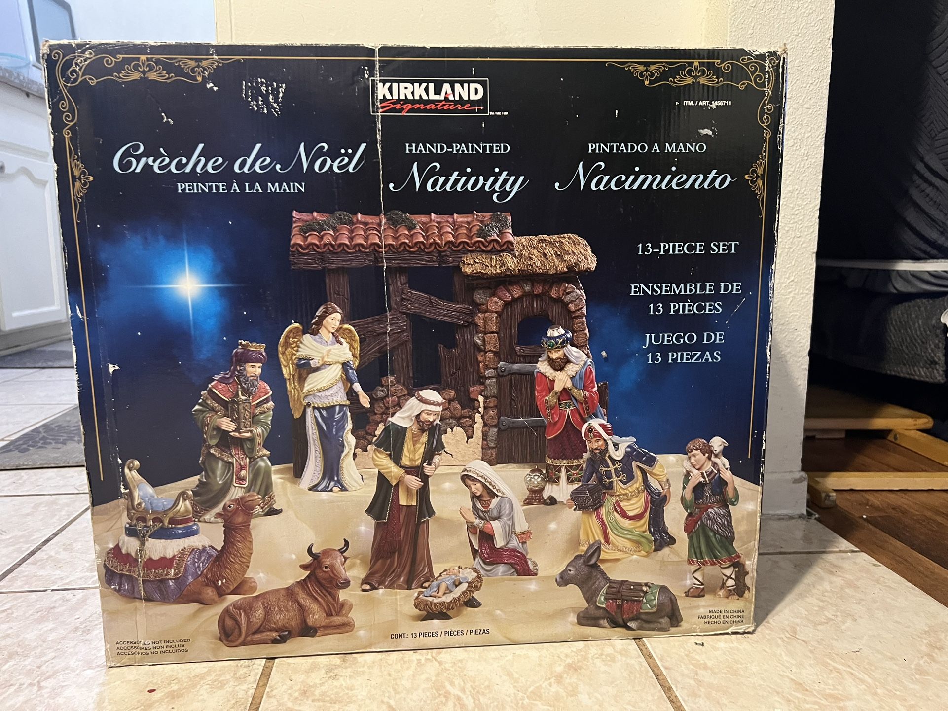 Kirkland Signature 13 Piece Nativity Set Hand Painted