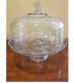 New Princess House Fantasia Domed Cake Plate Punch Bowl 5201