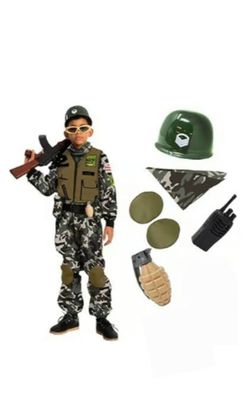Kids Army Soldier Halloween Costume Set