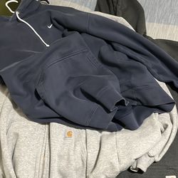 Carhartt and Nike hoodies