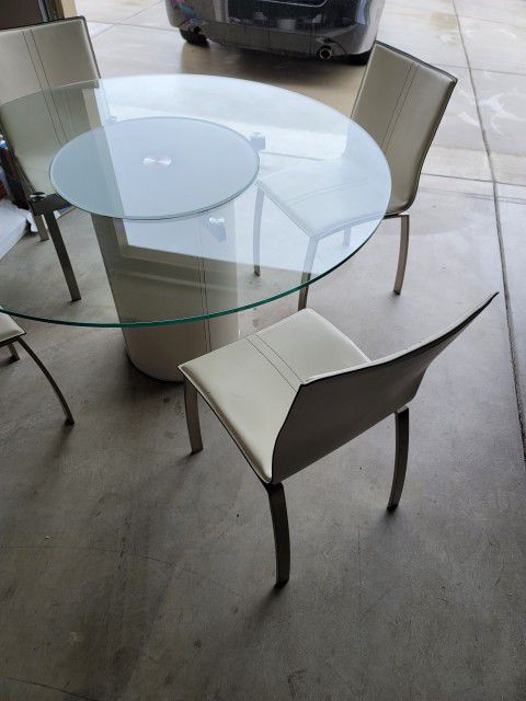 Table,  Furniture, White leather