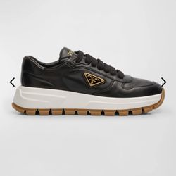 Prada Leather Logo Runner Sneakers