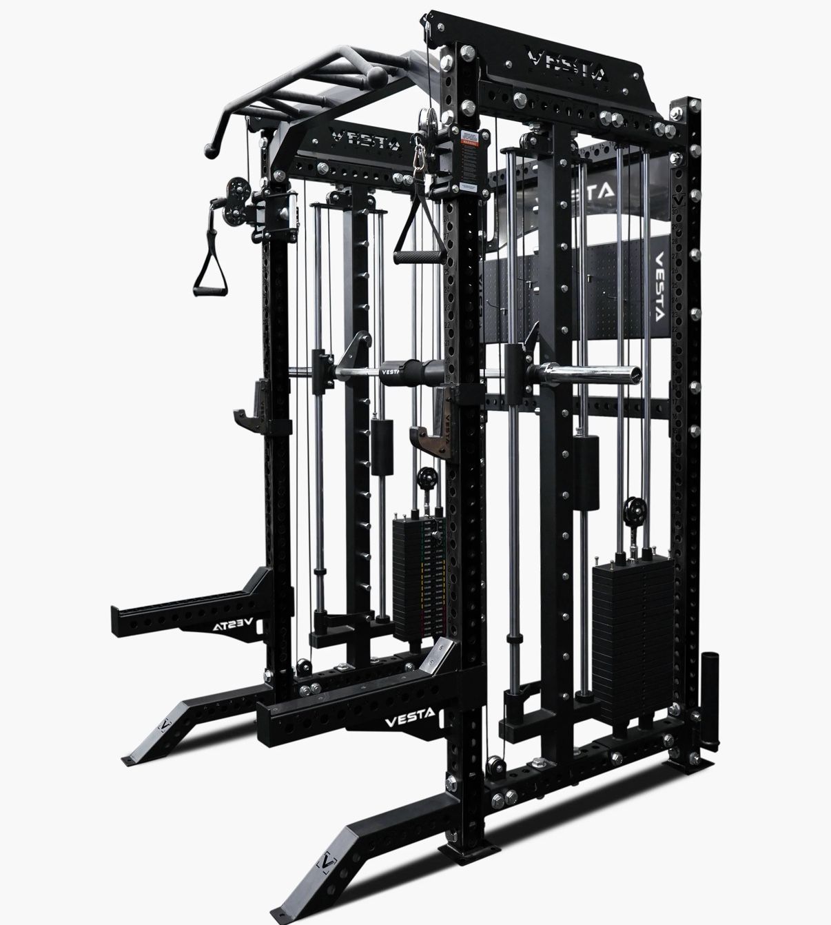 VESTA FITNESS 3in1 - Squat Rack Power Cage Functional Trainer with Smith Machine