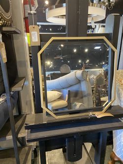 MIRROR :Mirror* Gold Tone & Black Frame $79.00  SKU QT9Y6K