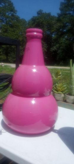 New pink bubble 14in table top vase thick and elegant made in Spain bubble vase