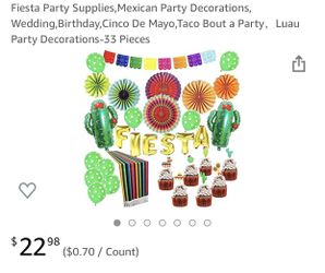 Fiesta Party Supplies,Mexican Party Decorations, Wedding,Birthday,Cinco De Mayo,Taco Bout a Party，Luau Party Decorations-33 Pieces