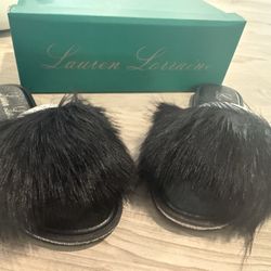 Lauren Lorraine Fluffy Sandals