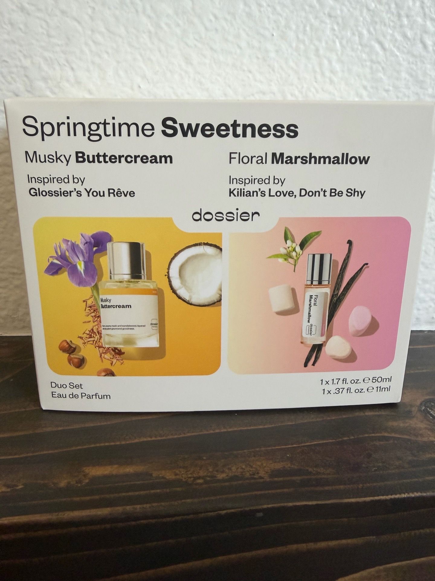 Dossier Musky Buttercream 50ml and Floral Marshmallow 11ml Duo Set Eau de parfum