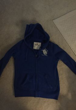 Hollister zip up hoodie blue