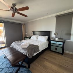 Queen Bed Frame Mattress And Night Stand 