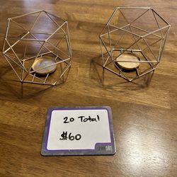 Gold geometric Candle Holders 