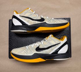 Nike Zoom Kobe 6 White Del Sol Men’s size 11.5 Basketball Shoes Rare!