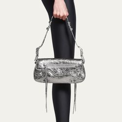 BALENCIAGA Le Cagole Small Sling Metallic Shoulder Bag Authentic Pre-Owned.
