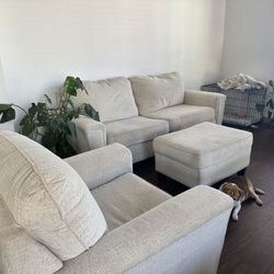 Cream Sofa, Chair & Ottoman from Ashley Furniture 