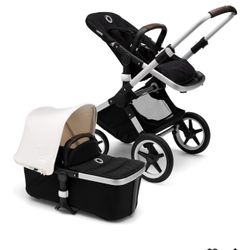 Bugaboo Fox Complete Full-Size Stroller, Black/Fresh White - Fully-Loaded Foldable Stroller with Adv