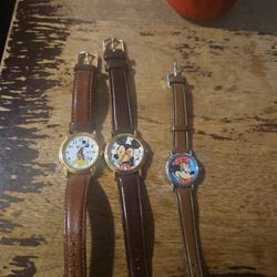 Lot - Vintage Mickey Mouse And Minnie Disney Watches  Lorus