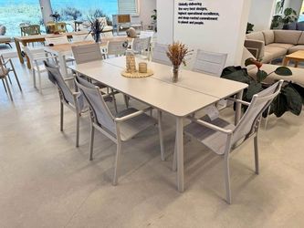 7PC Aluminum Outdoor Dining Set – Table + Chairs | BRAND NEW | Heavy Duty Commercial Grade | Modern Patio | Delivery Available