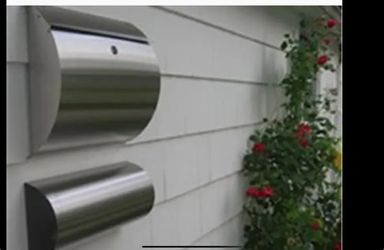 Modern Wall Mount Mailbox Set 📬 Stainless Steel Semi Cylindrical With Lock  