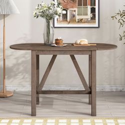 Brand New Wood Dining Table Kitchen,Wood Counter Height Drop Leaf Dining Table Set with 2 Upholstered Dining Chairs for Dining Room Kitchen Pub Bistro