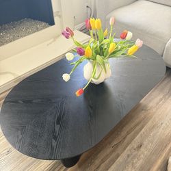 Modern Black Wood Coffee Table