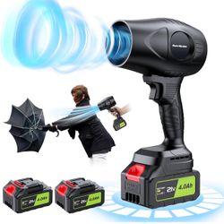 Electric-Cordless-Leaf-Blower - 600000RPM Handheld Leaf Blower - 2 X 4.0Ah Batteries and Charger Included, Lightweight Leaf Blowers for Patio Cleaning