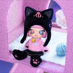 Rare Popmart Molly Peekaboo 1/8 Scale Action Figure Bjd - Black Cat