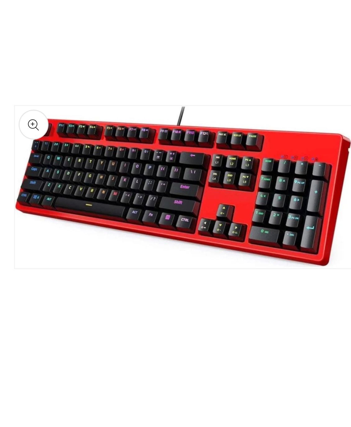 Mechanical Gaming Keyboard RGB Backlight with Linear Red Switches, 104-Key Anti-Ghosting Wired USB Keyboard for PC, Laptop KM-G18