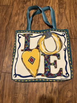 Large Canvas Tote, Brighton Brand, New, Love Logo