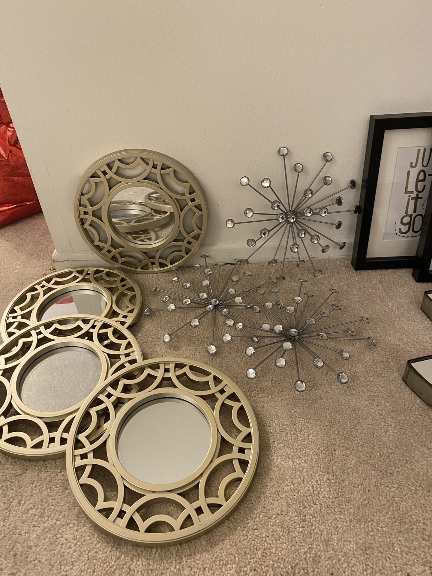 Gold Decorative Circular Wall Mirrors