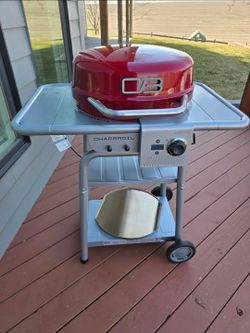Charbroil 3-in-1 Dual Fuel Outdoor Bistro Pro Electric Grill & Griddle + Charcoal Mode BBQ, Good For Apartments