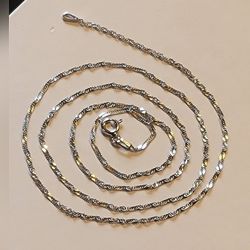 ITALIAN SILVER Unique Jewelry .925 Sterling Silver 20" Rhodium Finish Silver