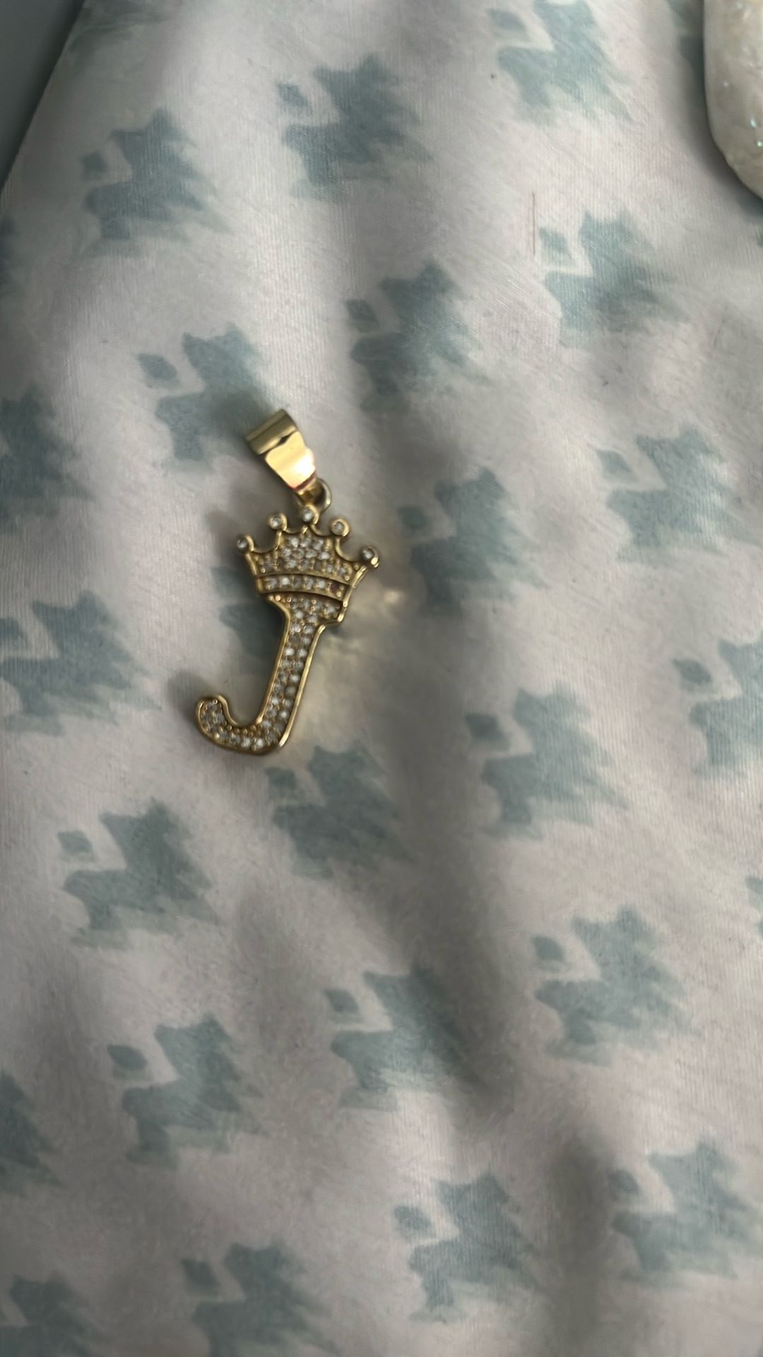 J Initial Necklace Pendant Charm