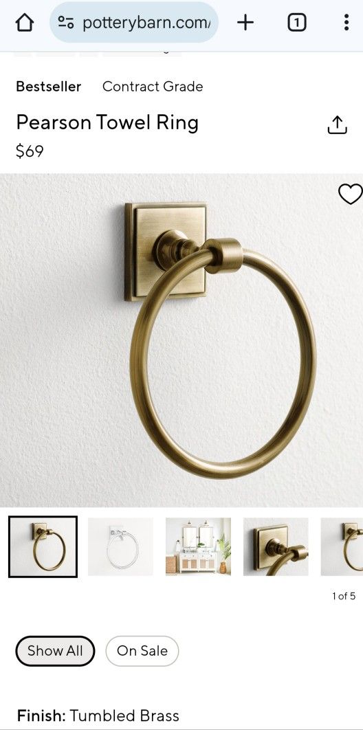 Pottery Barn Pearson Brass Bath Fixtures