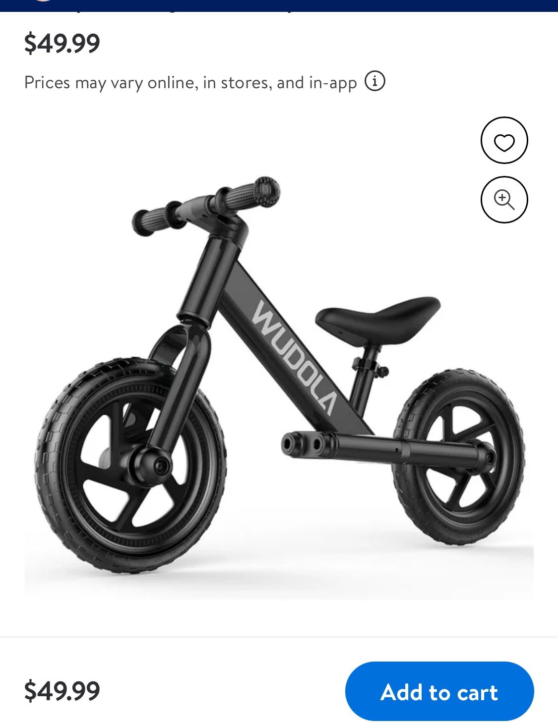 WUDOL a new black toddler balance bike