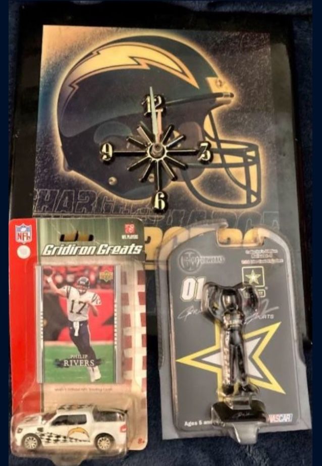 NFL Phillip Rivers Trading Card With Car and Nasacar MotorWorks Lot
