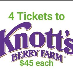 4 Tickets For Knotts Berry Farm $45 Each I Will Meet You At The Park