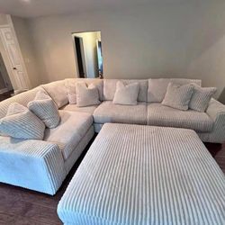 L-shaped Sectional Couch With An Ottoman