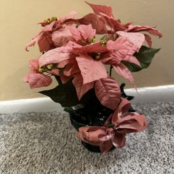 One Artificial 13” Pink Poinsettia Plant