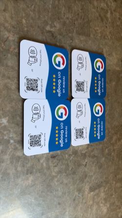 Google Review NFC Cards with QR Code – Set of 4