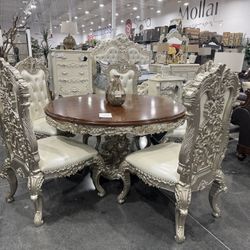 7 PIECE ROUND DINING ROOM SET