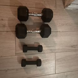 50$ For Both Sets Of Dumbbells 5lbs and 25lbs But If Your Buying Separate We Can Talk About That 