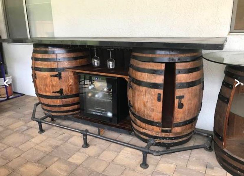 BAR Rustic Wine Barrel Plus Wine Cooler 8ft