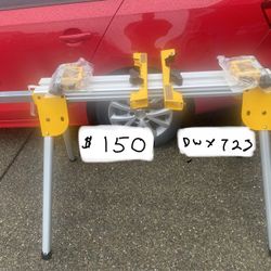Brand New Dewalt  DWX723  Compact Miter Saw Stand    Adjustable, Mounting Rails 10ft    30lb.   Folding legs    No Box.