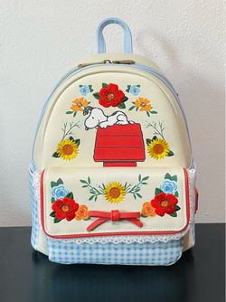 Peanuts Snoopy Doghouse Gingham Mini Backpack